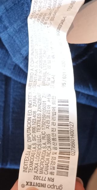 Mono azul manga corta Zara