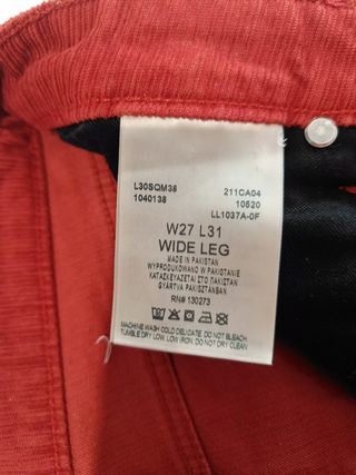 Pantalones pana Lee rojos