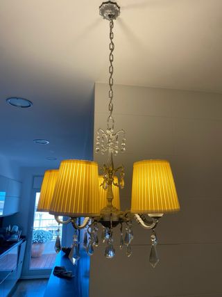 Lámpara 5 luces de lágrimas de cristal