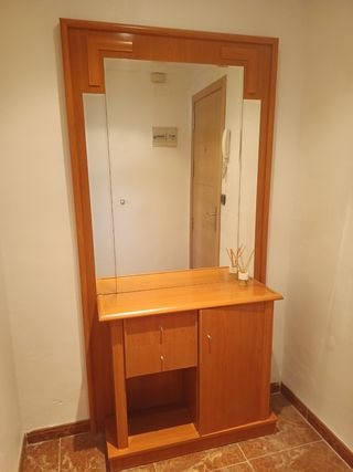 Recibidor madera - espejo