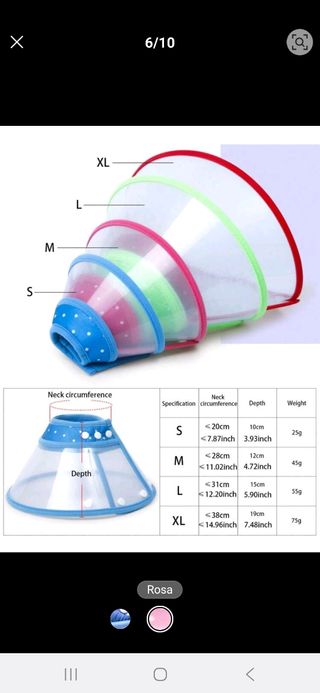 Collar isabelino para perro o gato sin uso.