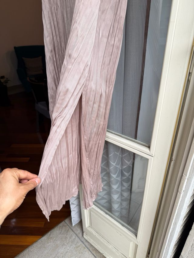 Vestito lungo H&M rosa champagne Tg XL