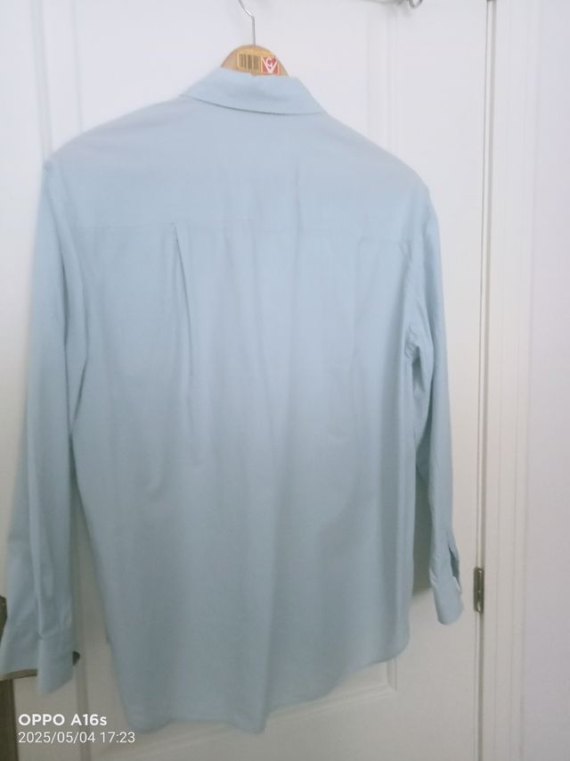 Camisa oversize azul claro mujer