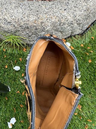 Botines tacón piel estampado leopardo