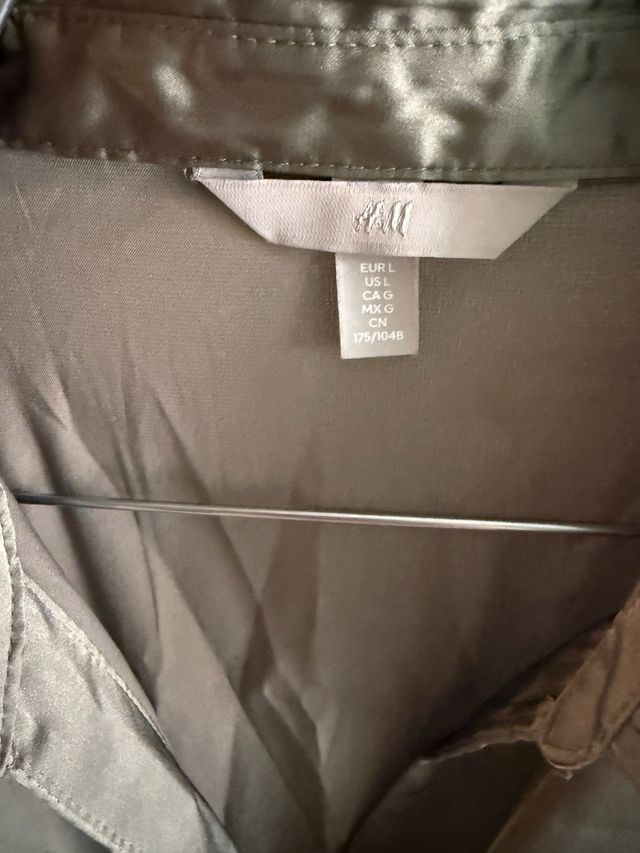 Camicia seta verde oliva HM Tg L