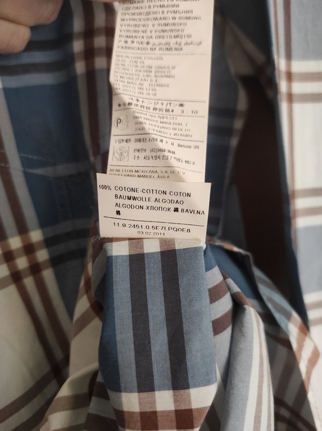 Camicia a quadri Benetton, uomo