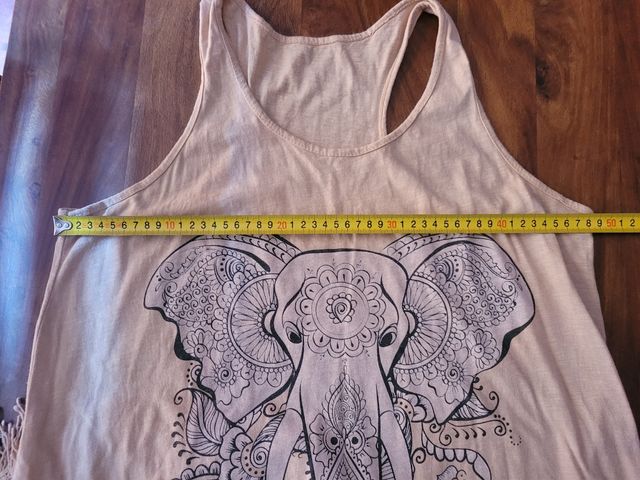 Vestido largo étnico beige