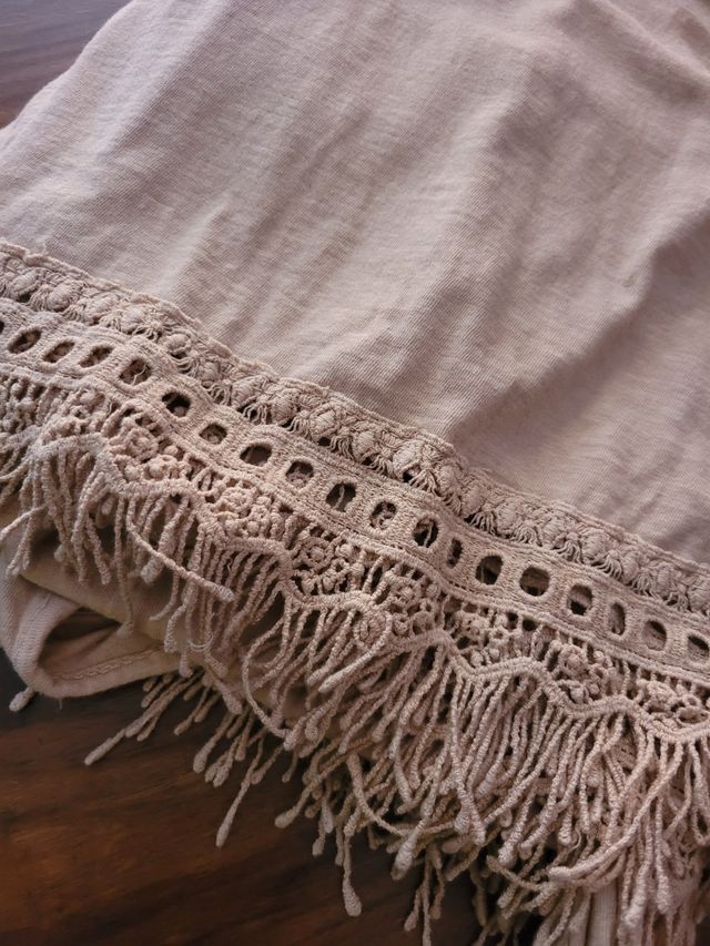 Vestido largo étnico beige