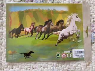 Álbum y hojas de pegatinas Caballos