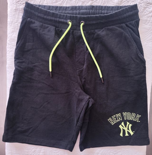 Shorts New York Yankees Negro-Amarillo