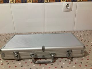 Maletin de juego de cartas con fichas de casino