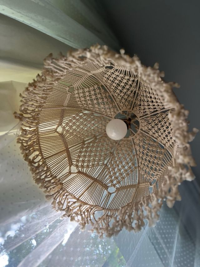 Lámpara colgante de Macramé Beige