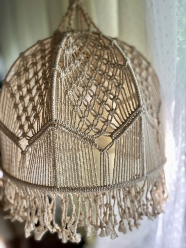 Lámpara colgante de Macramé Beige