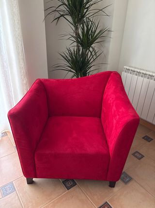 Sillon rojo tela
