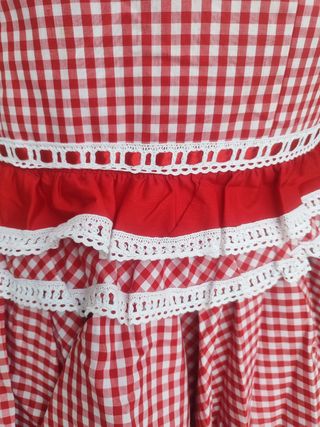 Traje gitana  rojo blanco