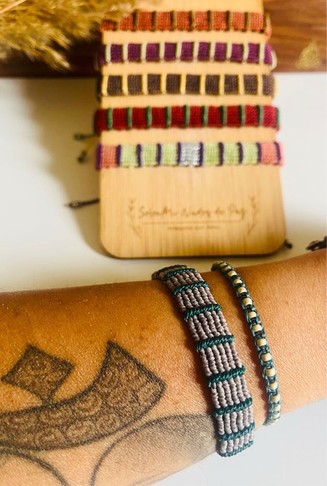 Pulseras patchwork macrame