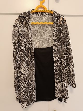 Blusa negra y gris Punt Roma - Talla M