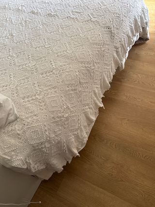 Colcha crochet algodón blanco