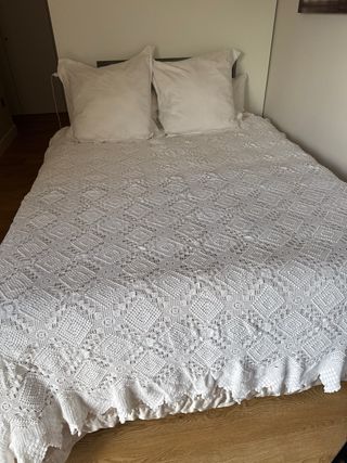 Colcha crochet algodón blanco