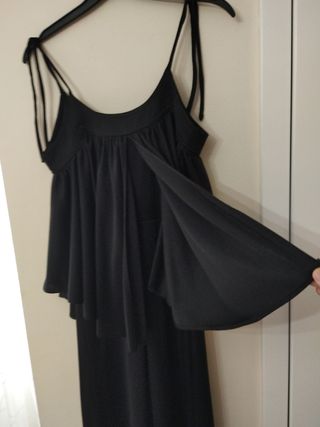 Vestido vintage negro largo tirantes