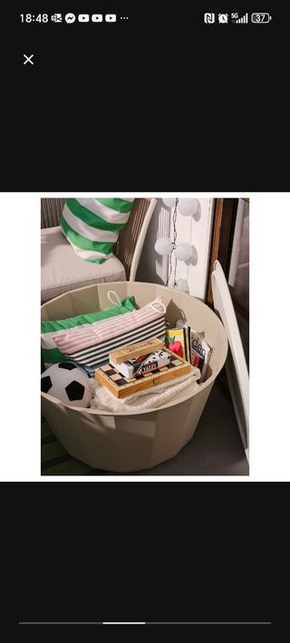 Mesa jardín beige - capacidad almacenaje