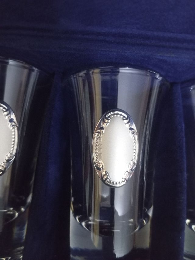 Bicchieri da shot cristallo argento - 6 pz