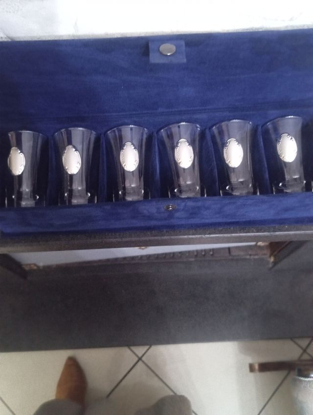 Bicchieri da shot cristallo argento - 6 pz