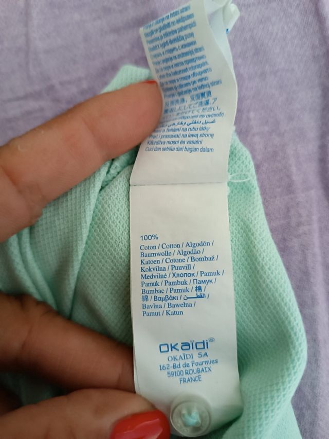 Polo bimbo verde acqua 'Okaidi' 