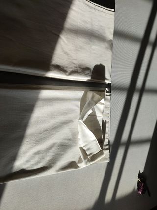 2 cortinas algodón tupido blanco crudo