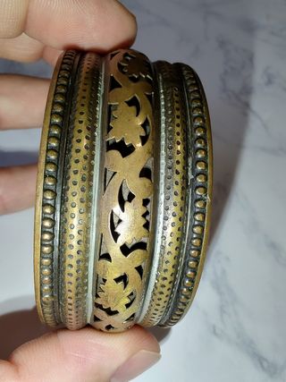 Pulsera rígida Anna Biblò dorada y plateada