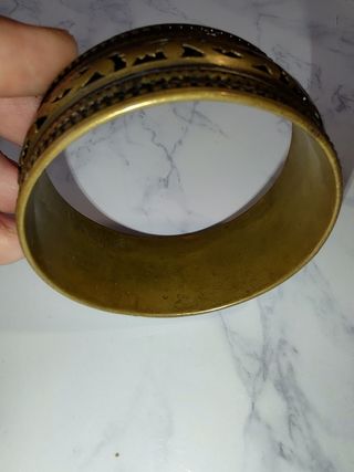 Pulsera rígida Anna Biblò dorada y plateada