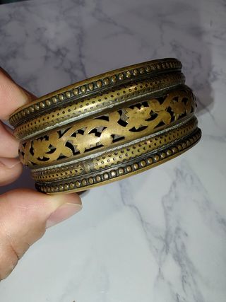 Pulsera rígida Anna Biblò dorada y plateada