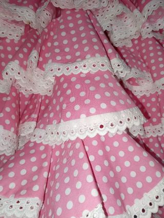 Traje Flamenca niña 2 años lunares rosa