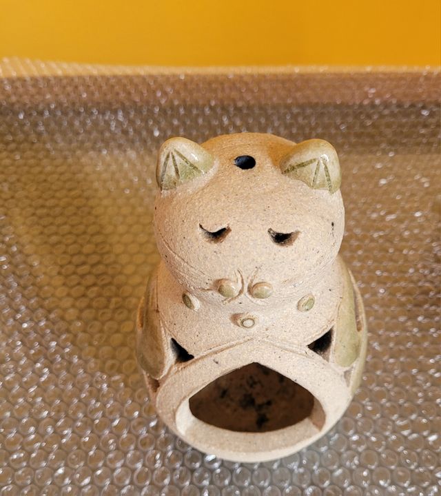 Porta candela-incenso in argilla refrattaria