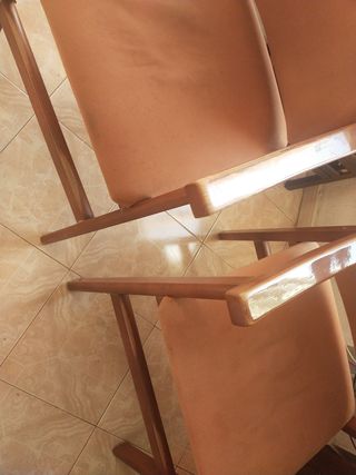 2 Sillones butacas madera - beige