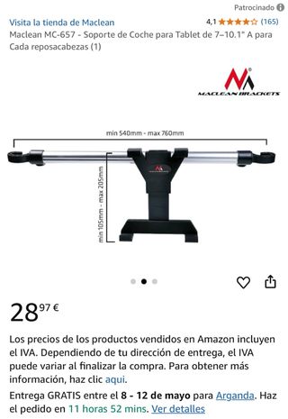 Soporte tablet coche 
