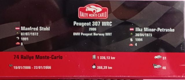 PEUGEOT 307 WRC RALLY  ESCALA 1/43