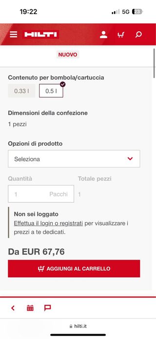 Malta da iniezione HILTI HITHY 200A