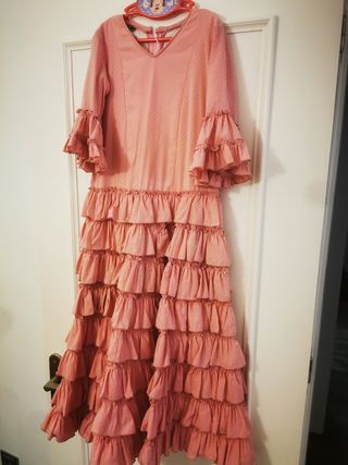 Traje gitana niña rosa talla 6/8