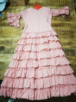 Traje gitana niña rosa talla 6/8