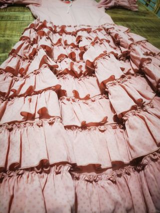 Traje gitana niña rosa talla 6/8