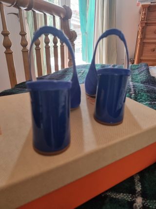 Tacones Minelli azulbñ añil, talla 36