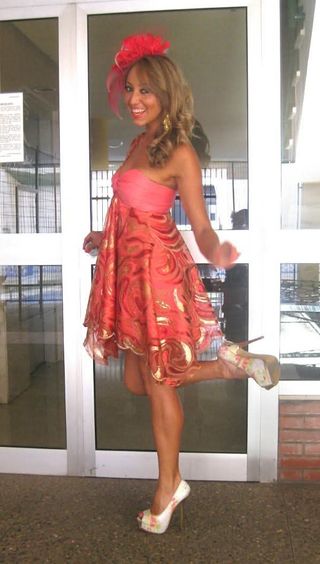 Vestido rosa fucsia XS hecho por mi madre
