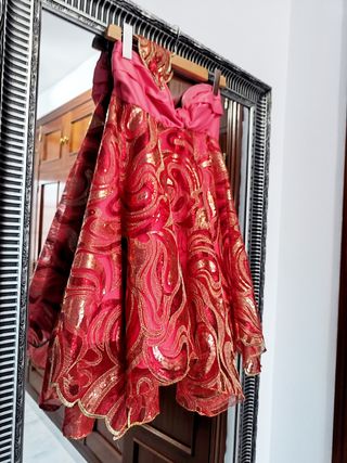 Vestido rosa fucsia XS hecho por mi madre
