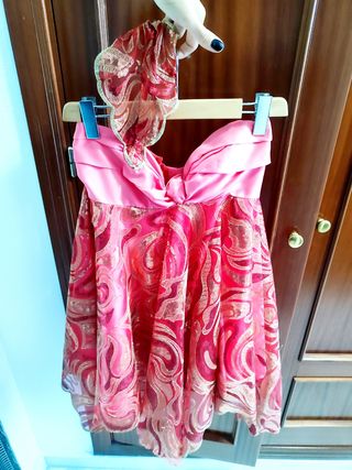Vestido rosa fucsia XS hecho por mi madre
