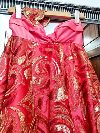 Vestido rosa fucsia XS hecho por mi madre
