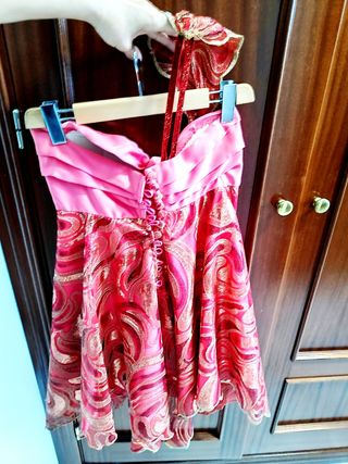 Vestido rosa fucsia XS hecho por mi madre
