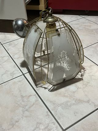 Lampadario vetro satinato ottone lampadario vetro satinato ottone