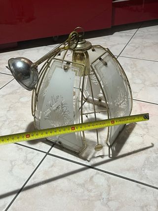Lampadario vetro satinato ottone lampadario vetro satinato ottone