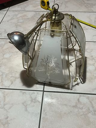 Lampadario vetro satinato ottone lampadario vetro satinato ottone